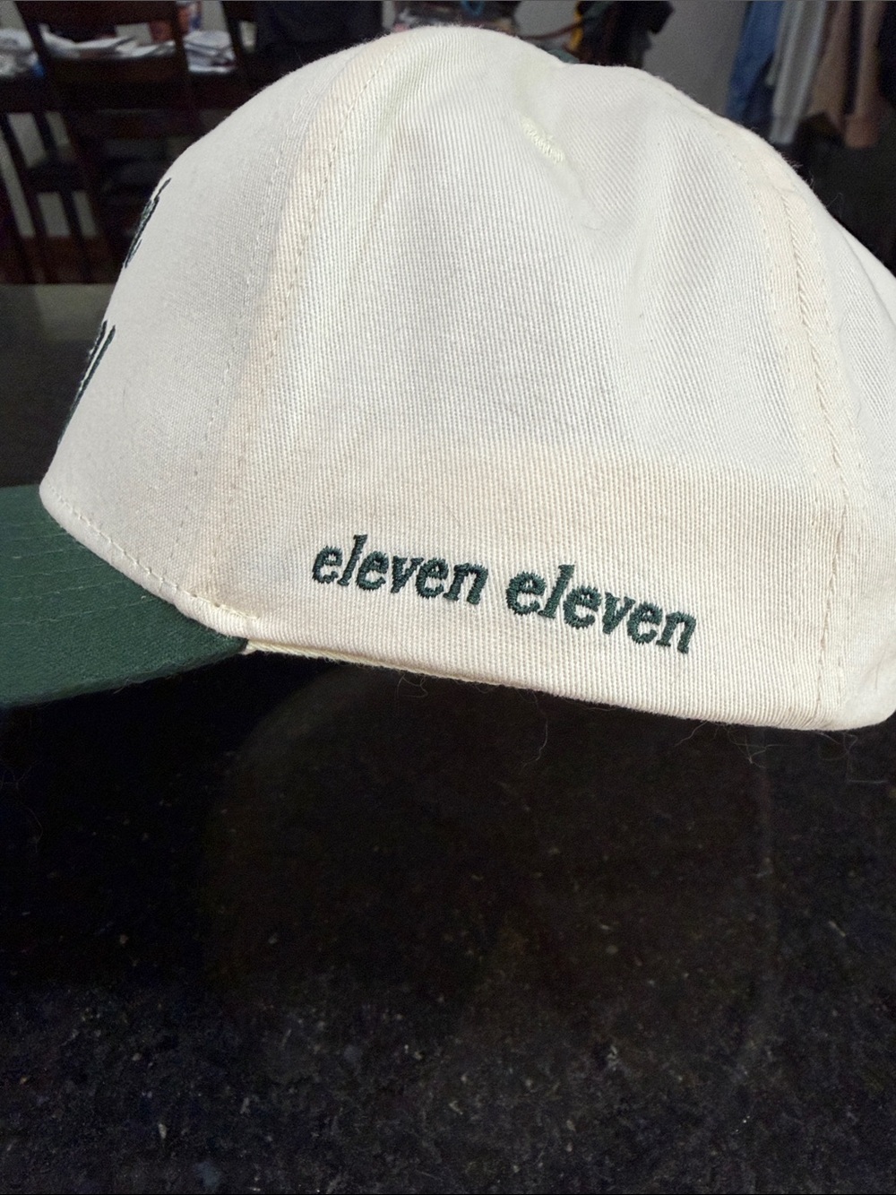 Caviar Cowboy Two-Tone Trucker Hat in White and Dark Green - Picture 2 of 4